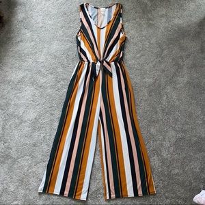 Caution To The Wind Striped Jumpsuit